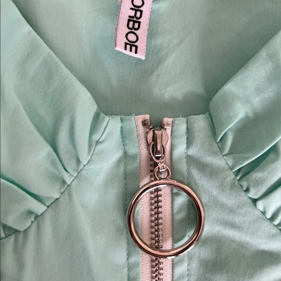 Norboe Boned Corset Short Sleeve  Puff Crop Top - Picture 4 of 6